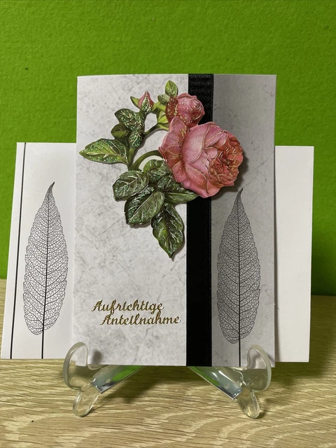 Lot De 8 Cartes De Condoléances I Senta – Motif De Roses I DIN Long (DL