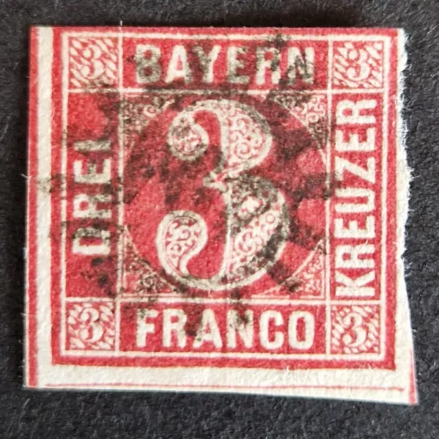 Briefmarke Bayern | MiNr 9, M€10, gestempelt | Altdeutschland