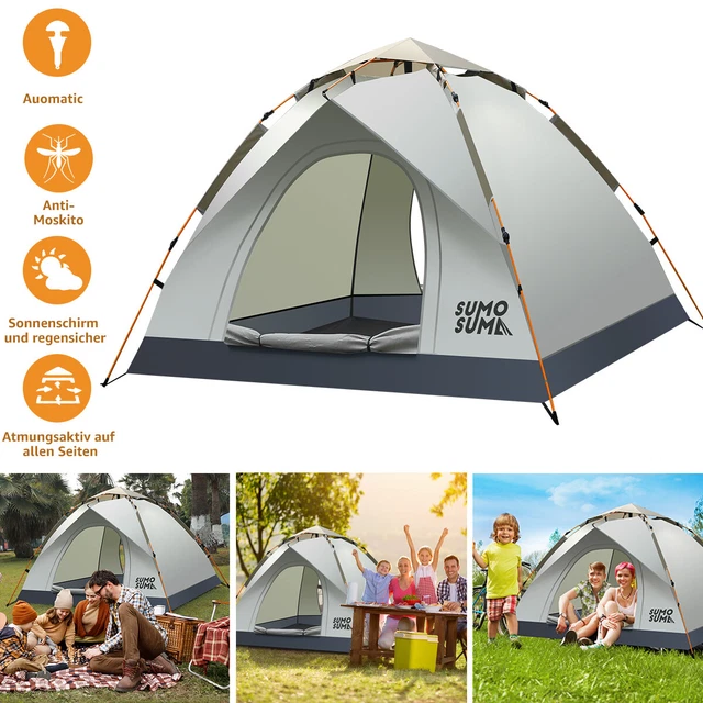 CAMPINGZELT POP UP Wurfzelt 3-4 Personen Zelt Camping Wasserdicht