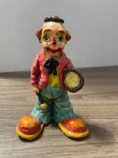 Vintage Alvarez Mexico Painted Paper Mache Clown Figure B-30 5" EUC