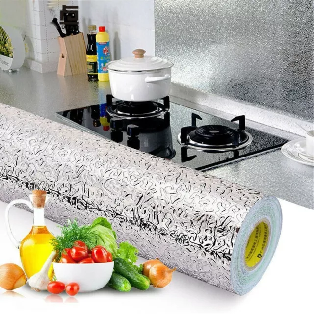 Waterproof Oil-proof Aluminum Foil Kitchen Wall Sticker High-Temp Resistant