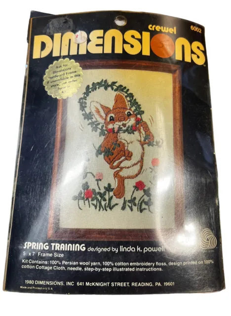 Dimensions Crewel Embroidery Kit Spring Training Linda Powell 1980 #6002
