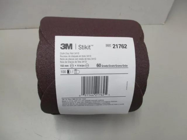 3M Stikit 6" Round 60 grit Cloth Sanding Disc Roll Qty 100