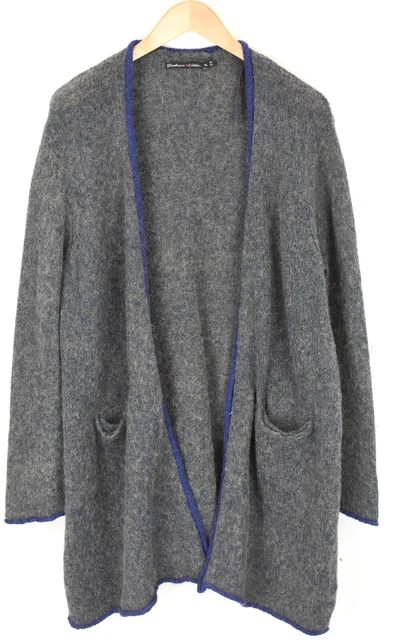 Gudrun Sjoden Pull Femmes XL Cardigan Alpaca Laine Mélange Tricot Long