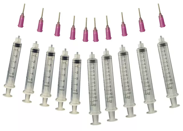 Precision Applicator 5 &10cc Syringe w/18 Gauge Pink Tip -Glue, Henna -10 Pack