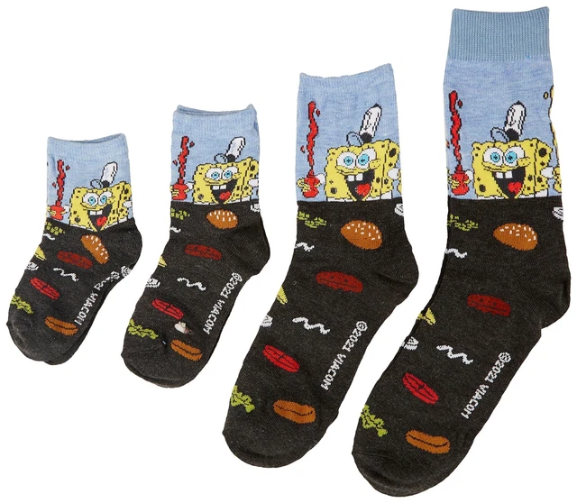 SpongeBob Squarepants Print Family 4-pk. Crew Socks One Size Multi