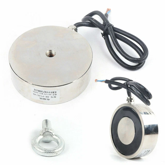 DC 12V 200kg/2000N Electric Lifting Magnet Electromagnet Solenoid Lift Holding