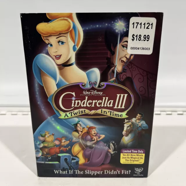 Cinderella III A Twist in Time DVD Disney Sealed Slipcover 🍀Buy 2 Get 1 Free🍀