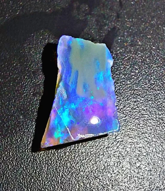 2.23 ct Solid Rough Black Opal Hunter Lightning Ridge Intense Spectacular Top Q