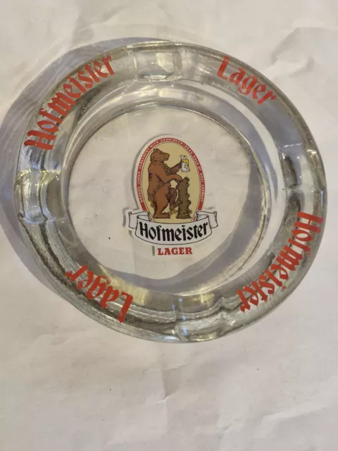 Hofmeister Lager Beer Vintage Glass 6 Inch Ashtray West Germany Pub Bar Man Cave