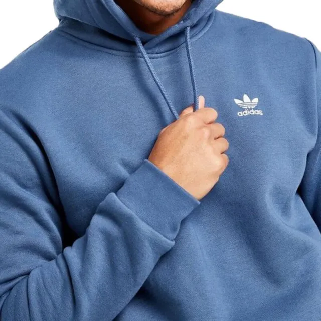Adidas Hoodie Mens Originals Trefoil Essential Hooded Pullover Sweatshirt Blue S 3