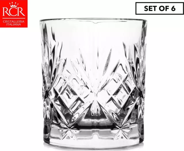 6-Piece RCR Fine Crystal 230mL Melodia Whisky Glass Set Colourless MADE IN ITALY 2