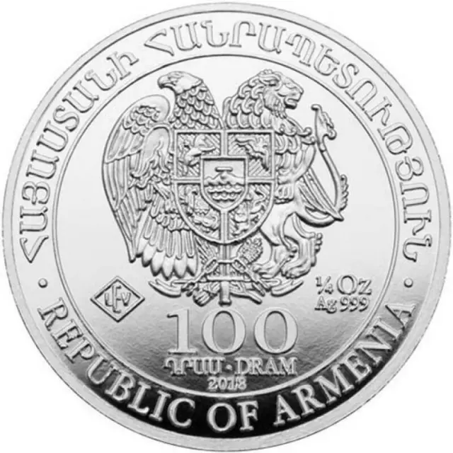 2022 Armenia Noah's Ark Fine Silver 100 Drams 1/4 oz Coin