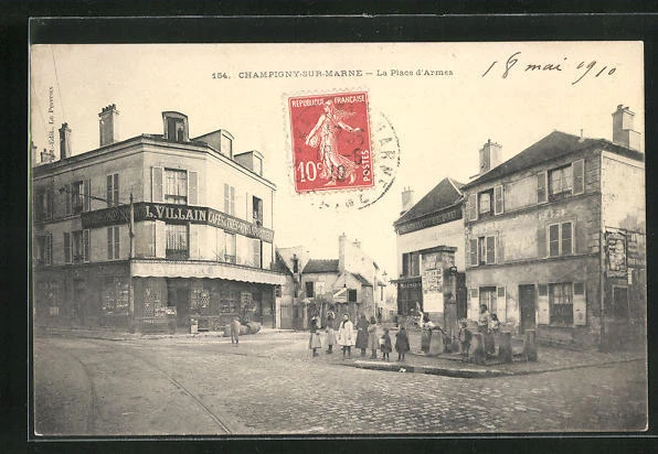 CPA Champigny-sur-Marne, La Place d'Armes 1910