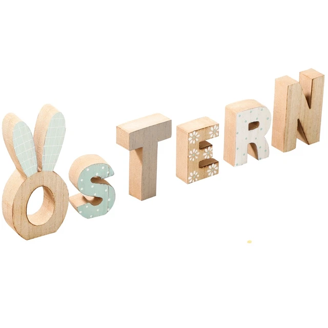 Ostern Schriftzug Aus Holz – 'Easter Hello Spring' Deko, 28x18 Cm, Für Wand Oder Tür