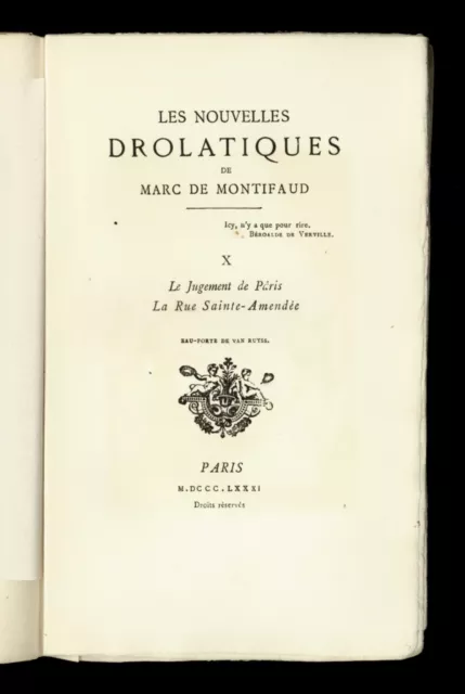 ❤️ 1880 1881 Les Nouvelles drolatiques de Marc de Montifaud Bruxelles curiosa 2