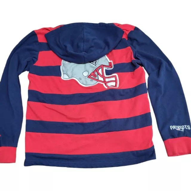 New England Patriots Boys Shirt Red Blue S Hoodie Rugby Logo Cotton Blend 3