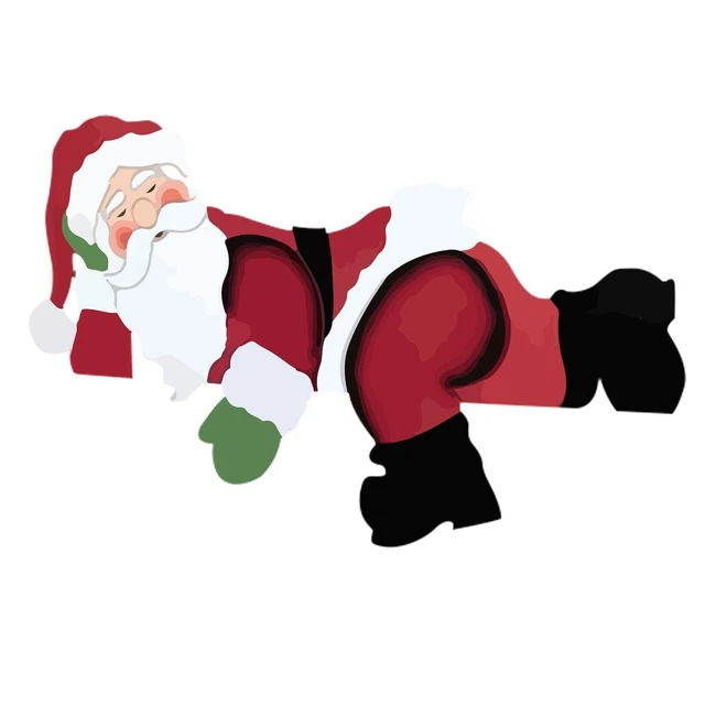 Christmas Garden Fence Peeker Santa Claus Elk Snowman Decor Outdoor Xmas K3K4 2