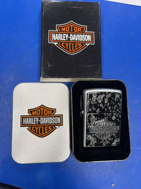 Zippo 2003 Harley Davidson Marble Bar & Shield Lighter Unfired In Box V111