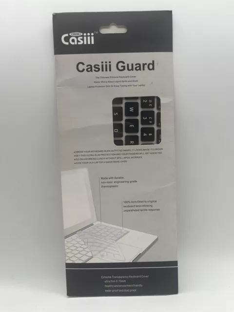 Casiii Guard Thinnest Silicone Keyboard Cover MacBook Pro Black Protector Spills