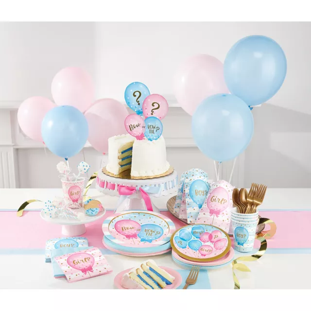 Boy Girl Gender Reveal Baby Shower Party Supplies Tableware Decoration Pink Blue