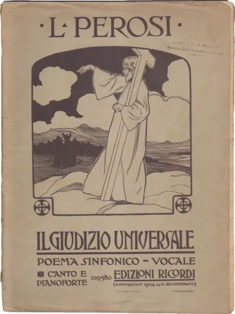 PEROSI LORENZO Spartito Musicale IL GIUDIZIO UNIVERSALE Federichi Ricordi 1925