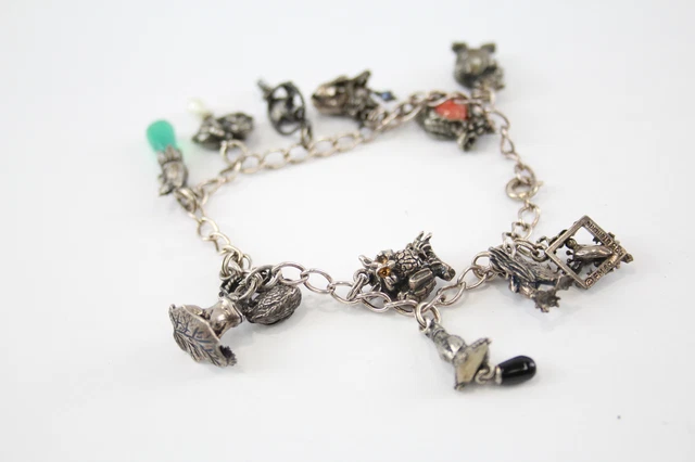 Vintage sterling silver shop charm bracelet