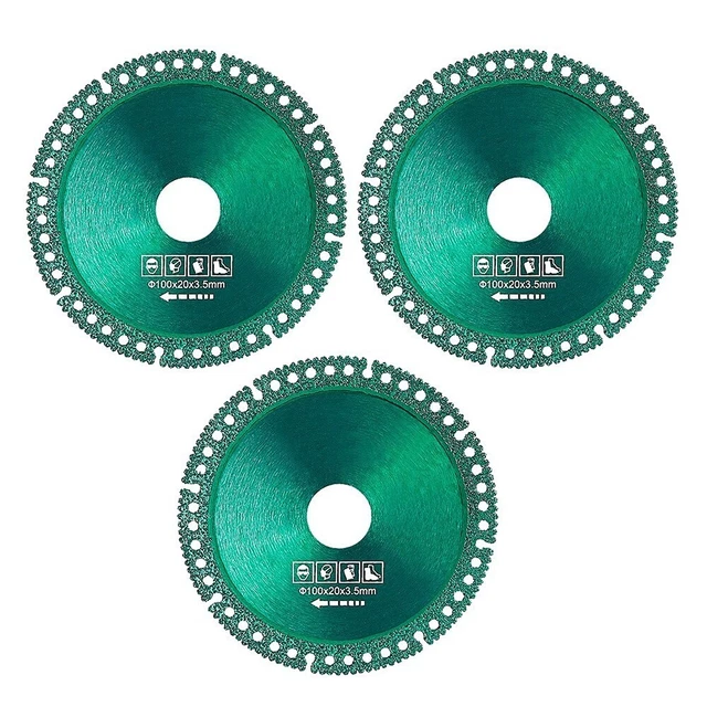 Lot De 5 Lames De Scie Diamant 100x2 Mm Pour Meuleuse D'angle - Coupe Bois, Plastique, Métal, Clous