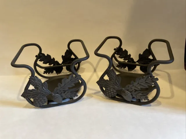 Longaberger Wrought Iron Toboso Candle Holder Forest Nature Set of 2