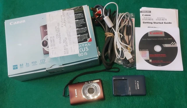 CANON IXUS 80 IS Brown Digital Camera - BOXED - USED Stills Movie 8MP