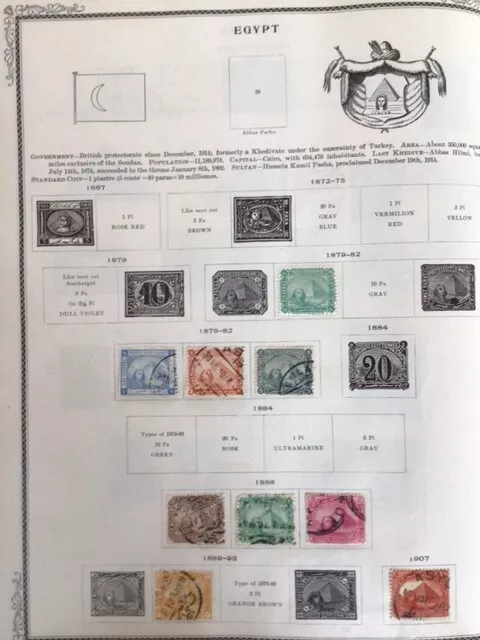 Lot 1879-1914 Egypt postage stamps from 100 y.o International Junior Album 18