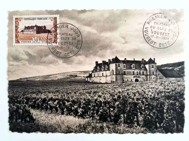 CHATEAU DU CLOS DE VOUGEOT    FRANCE 1951  Yt913  CARTE MAXIMUM MAXICARD M884