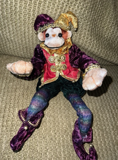 Vintage Monkey Plush with Bells Elf Suit 15" VERY RARE