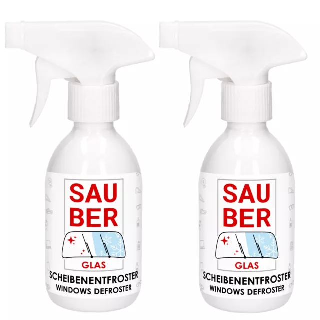 2x250ml Scheibenentfroster Scheiben Frostschutz Enteiserspray Sprühflasche Spray