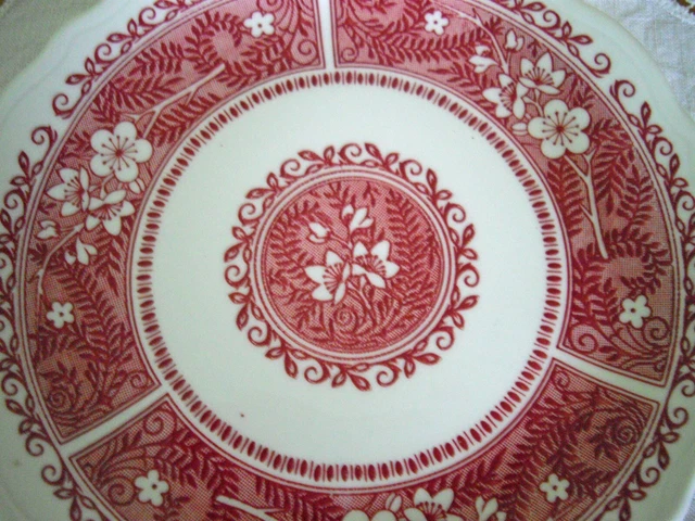 Vintage Syracuse China Strawberry Hill Red Flowers 6 1/2" Plate ~ 2