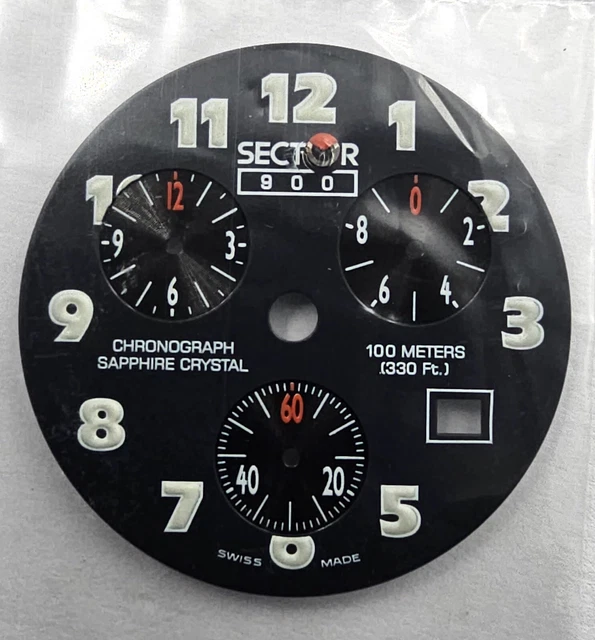 Cadran De Montre Vintage Sector 255 Chronographe – Esfera 5215326060 (Neuf Sans Boîte)