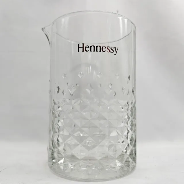 Hennessy Clear Crystal Mixing Pitcher 6” Tall Glass Studded Cocktail Bartending