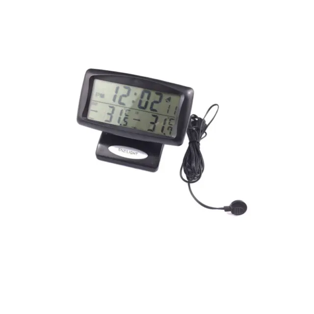 Auto LCD Digital Car Inside/Outside Thermometer Meter Clock  LCD Display Black