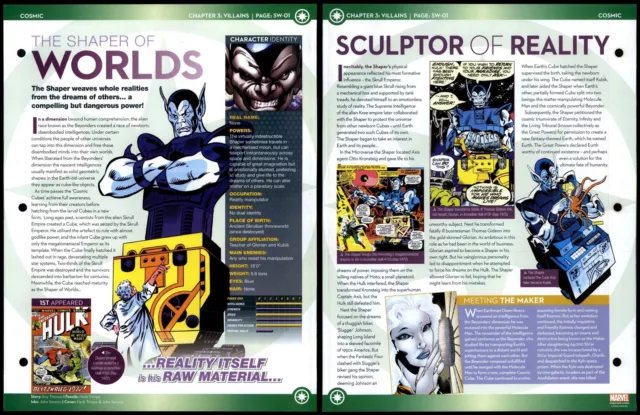 The Shaper Of Worlds #SW-01 Villains - Cosmic Marvel Fact File Page