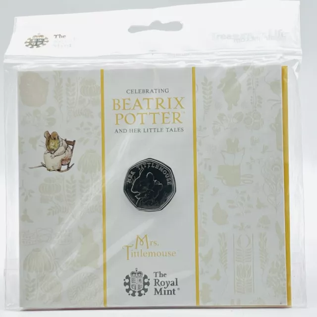 2018 Royal Mint Beatrix Potter & Her Little Tale Mrs Tittlemouse UK 50p BUN Pack