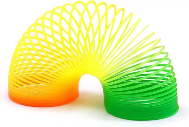 Kids Round Ring Large Rainbow Bouncing Spring Fun Toy Magic Stretchy Slinky Coil
