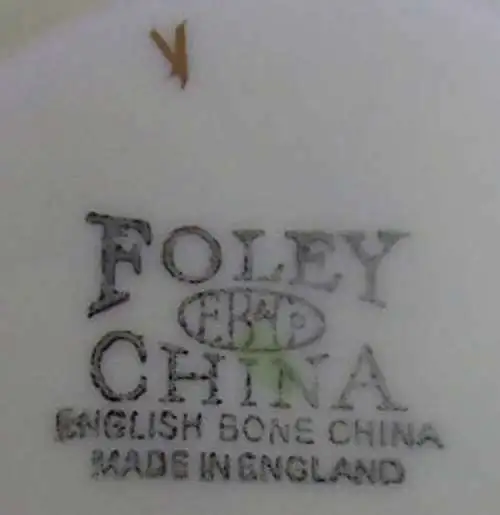 Vintage Foley Bone China England Forget-Me-Not Cup Saucer Blue Gold 2
