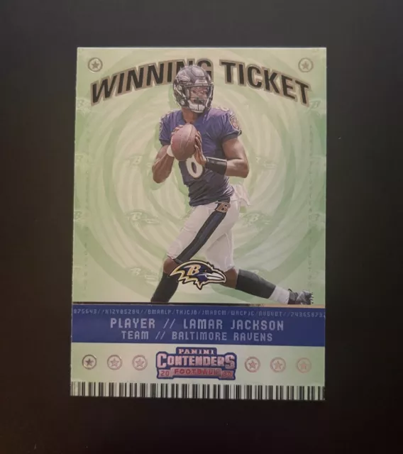 Lamar Jackson 2020 Contenders Winning Ticket #WT4 Baltimore Ravens