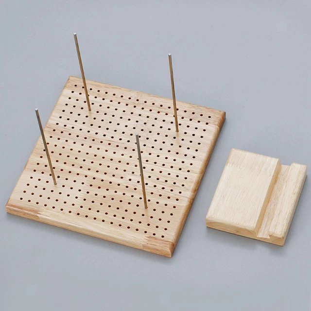 Easy Crochet - Planche de blocage pour crochet et tricot - Tapis de blocage en bois pour tricoter 20 épingles en acier inoxydable et porte-épingles | Livre électronique au crochet en bonus
