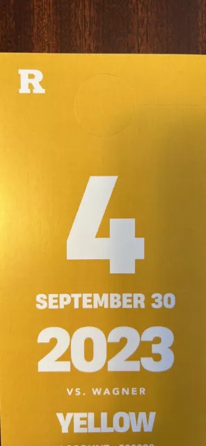 Rutgers V. Wagner Football Parking Pass For 9/30/2023 Game