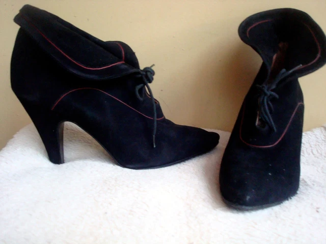 Chaussure Bottine Chic Jb Martin Noire Filet Bordeaux P 37 Neuve