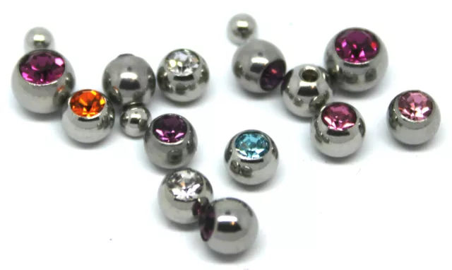 5X Spare Replacement Piercing Ball CZ Crystal Lip Labret Belly Navel Bar Balls