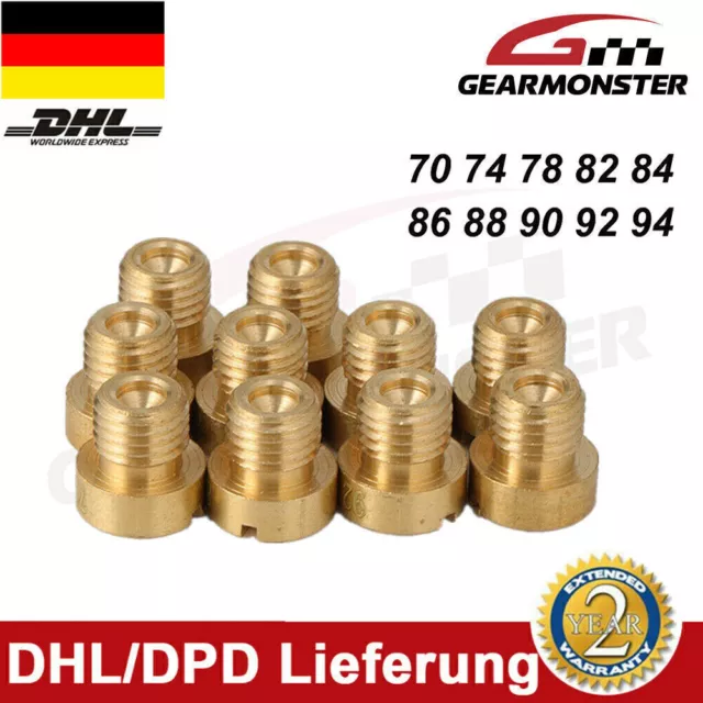 HAUPTDÜSEN SET M6 x 0,75 70 74 78 82 84 86 88 90 92 94 FÜR DELLORTO VERGASER DE