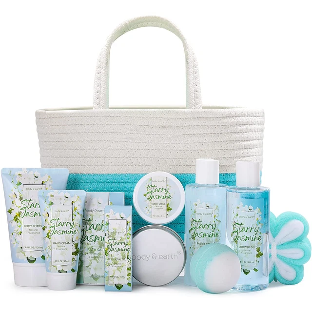 Regalos BODY & EARTH para mujer - Juego de baño de 11 piezas juego de regalo con fragancia jazmín