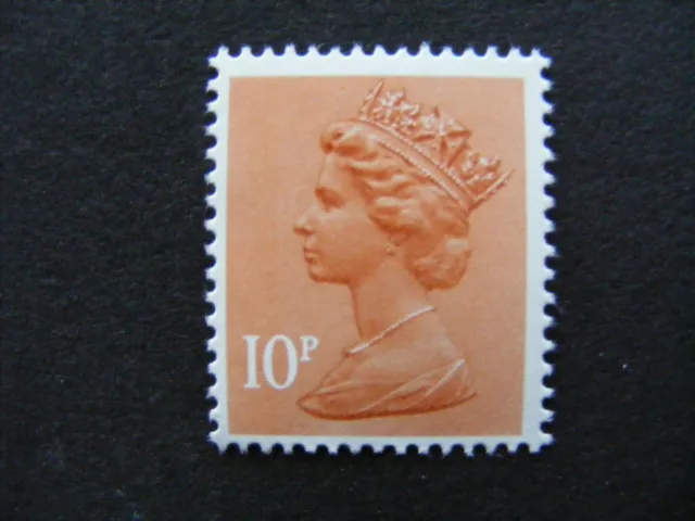 GB Machin Definitive Stamp 10p Orange-Brown TYPE 2 SG X886b MNH 2B